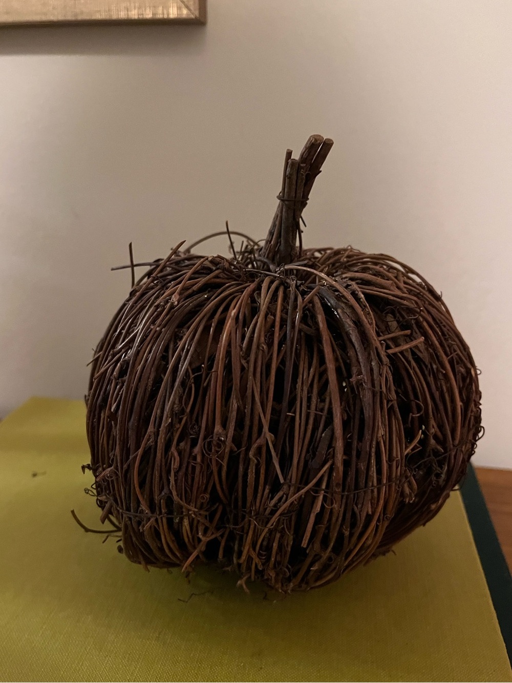 Rustic Wicker Pumpkin Decor - Brown